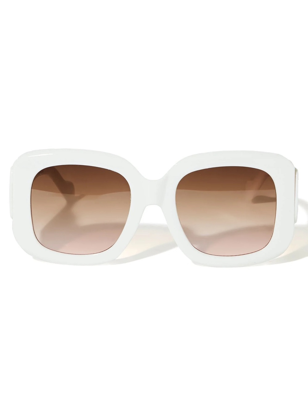 White Oversized Square Sunglasses - Picture 2 of 2
